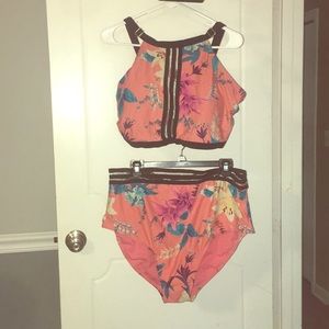 Two piece floral swimsuit